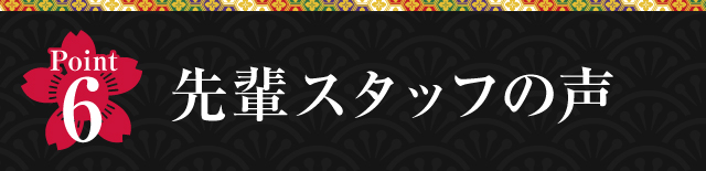 Point6 先輩スタッフの声